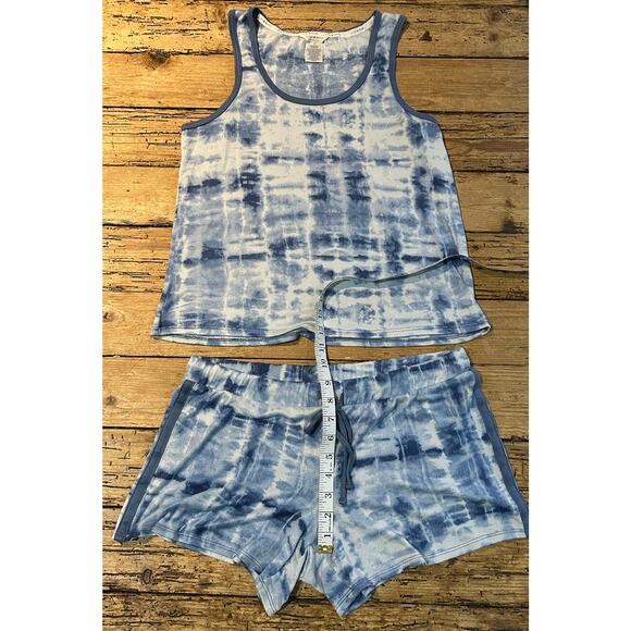 Lucky Brand women’s Size M tie-dye blue tank top and shorts pajama set NWOT - Picture 7 of 8